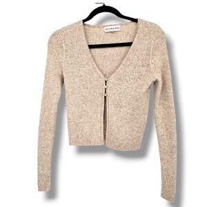 Willow & Wind Cardigan Sweater Ribbed‎ Knit Button Down Long Sleeve Beige